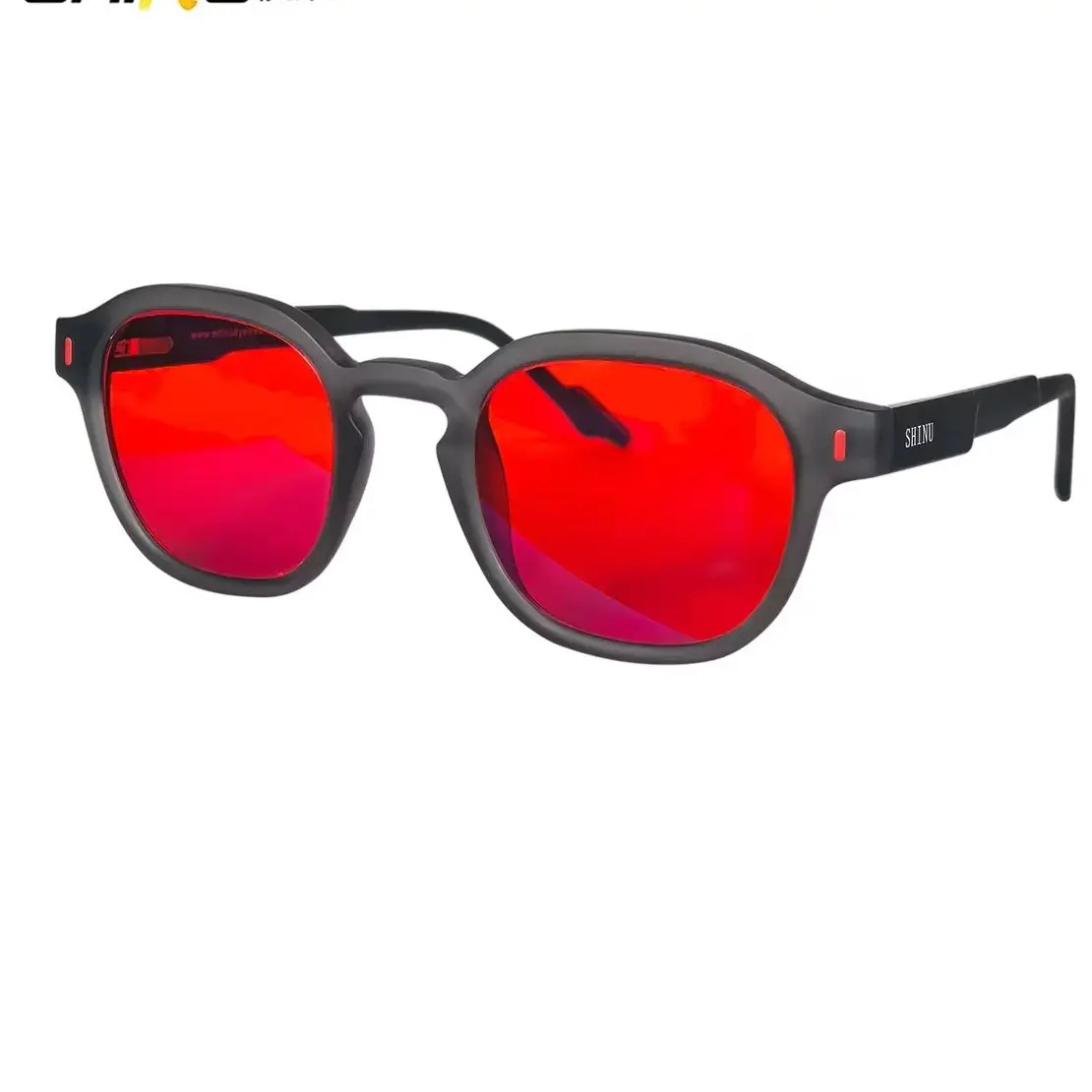 SHINU Anti-Blaulicht-Brille, besser schlafen, rote Gläser für Männer, orangefarbene Linse, Gaming-Brille, Schlafhilfe-Brille