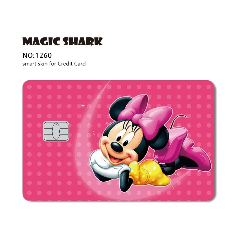 Spongebob Kawaii Stitch Pooh Bear Minnie Mickey PVC Film Sticker Skin Tape for Debit Card Credit Bank Card Front Side