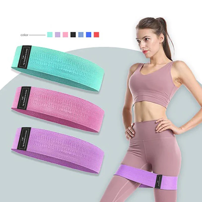 Basic Fabric Resistance Hip Booty Bands Glute Thigh Elastic Workout Bands Squat Circle Stretch Fitness Strips Loops Yoga Gym