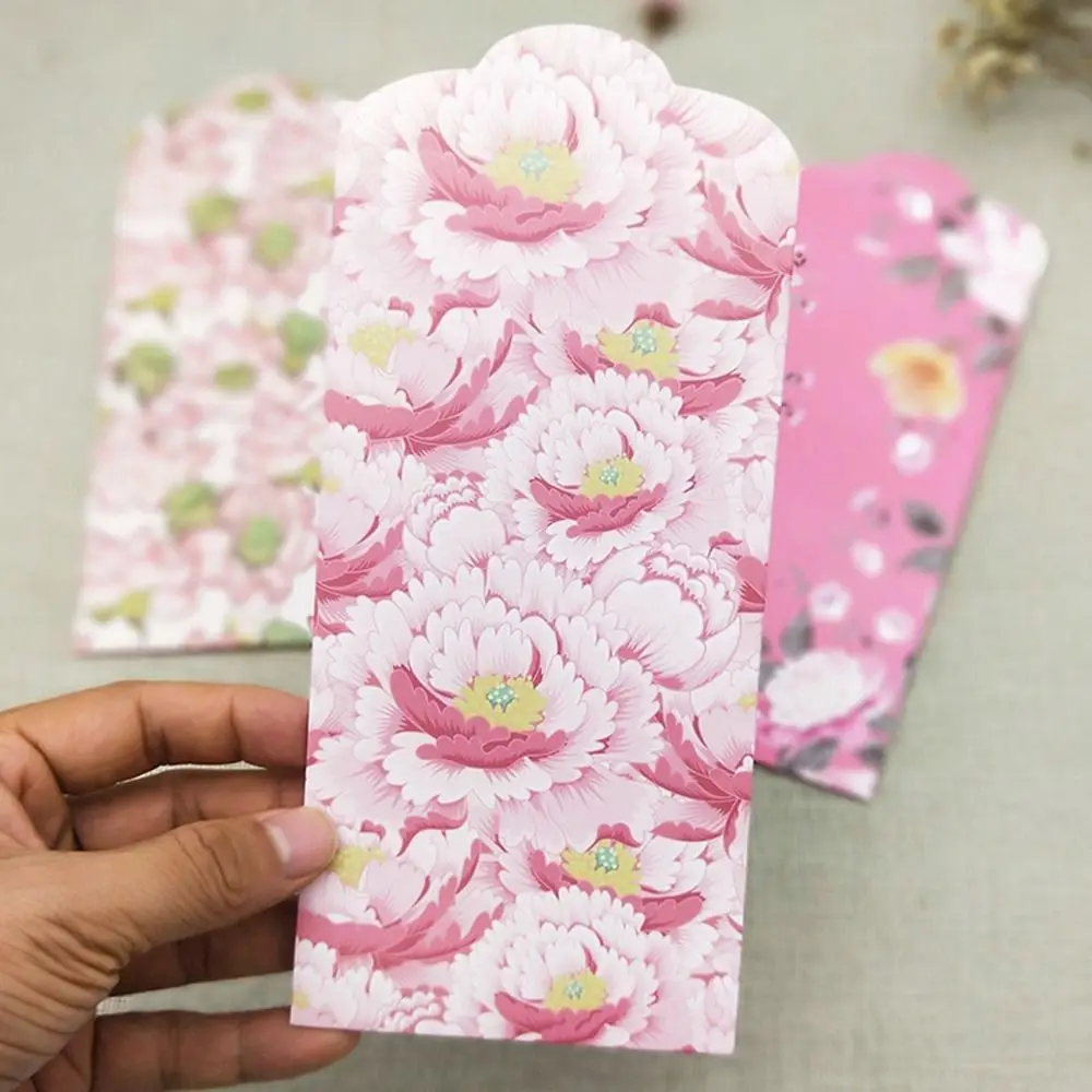 Happy New Year Spring Festival Red Envelopes Flower Best Wishes Blessing Bag Chinese Traditional Hong Bao Chinese New Year