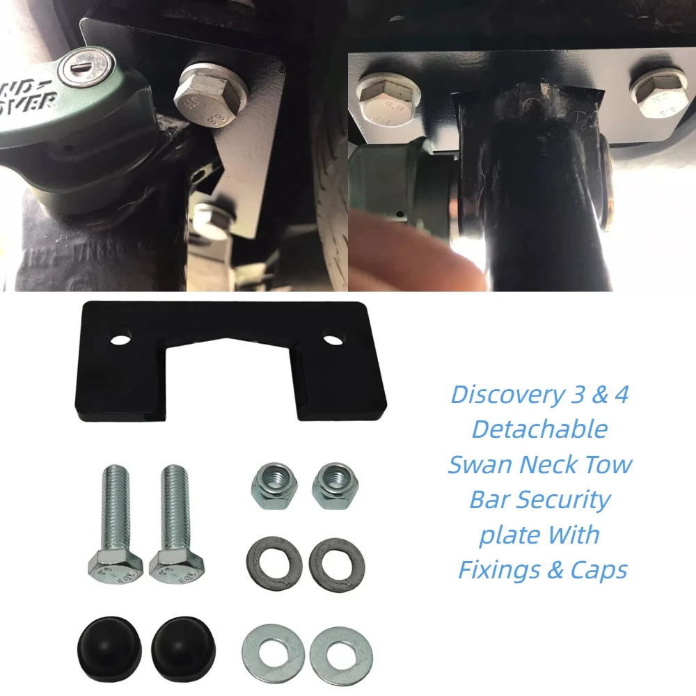 Discovery 3 & 4 Detachable Swan Neck Tow Bar Security plate With Fixings & Caps