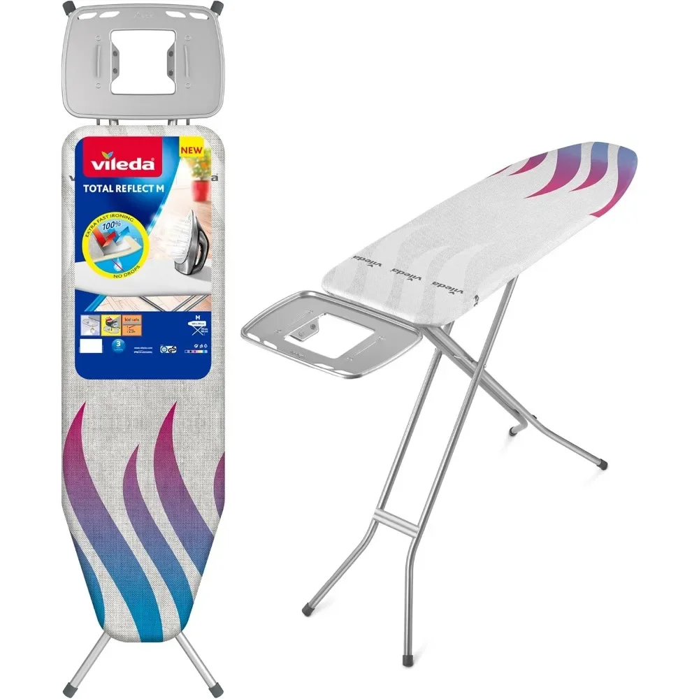 Total Reflect M - Tabla de Planchar con Soporte Antideslizante para Plancha |   Incluye Funda con Acolchado de Esponja |   Fácil de