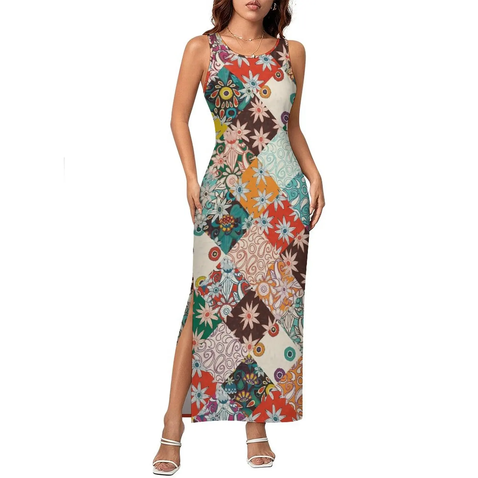 Vestido Floral bohemio Retro para mujer, vestido ceñido estético con estampado de margaritas bonitas, Vestidos largos Retro de verano con patrón, Vestidos de talla grande