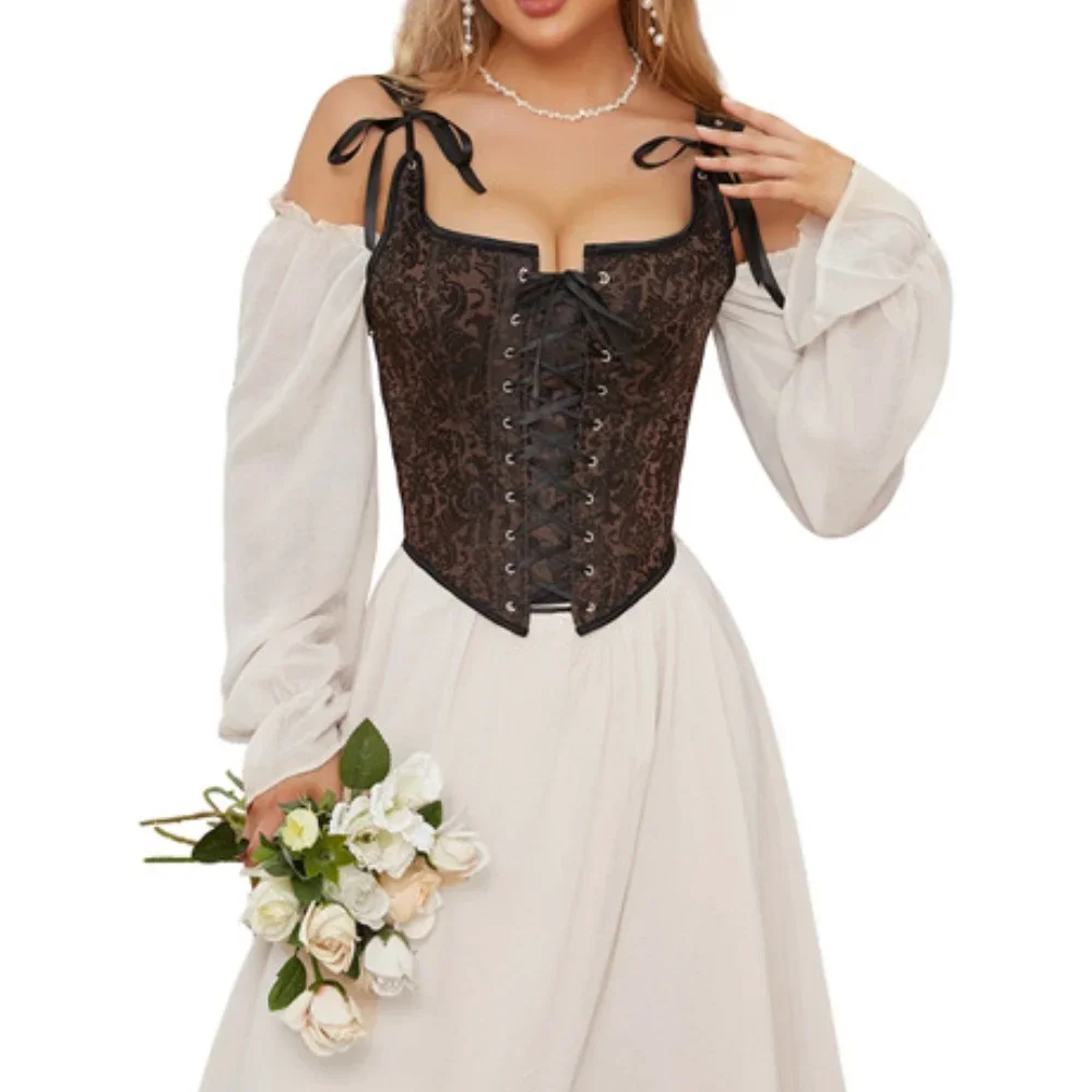 Steampunk Gothic Underbust Corset ผ้าพันคอวินเทจ Bustier เสื้อเซ็กซี่ Shaping ชุดชั้นในรัดตัว Streetwear เสื้อผ้าแฟชั่น