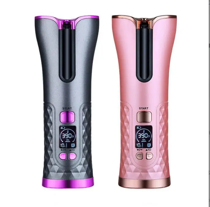 

ceramic hair curler usb Rechargeable Automatic Curling Iron LED Display Temperature Wave Curler