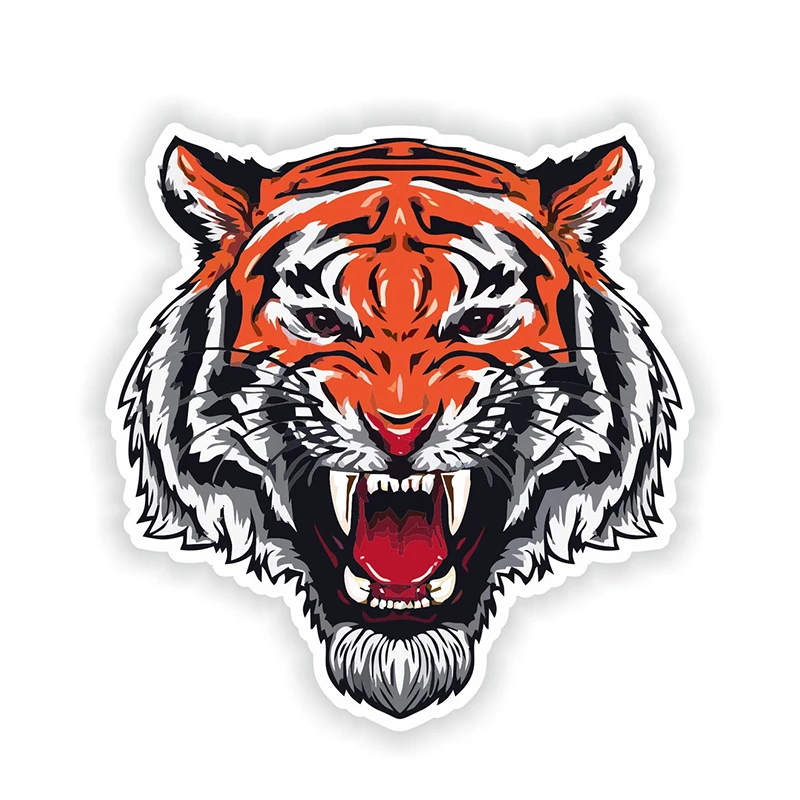 

CK21111# 13.5x14cm Angry Tiger Car Sticker Waterproof Vinyl Decal Auto Decors for Bumper Rear Window Laptop