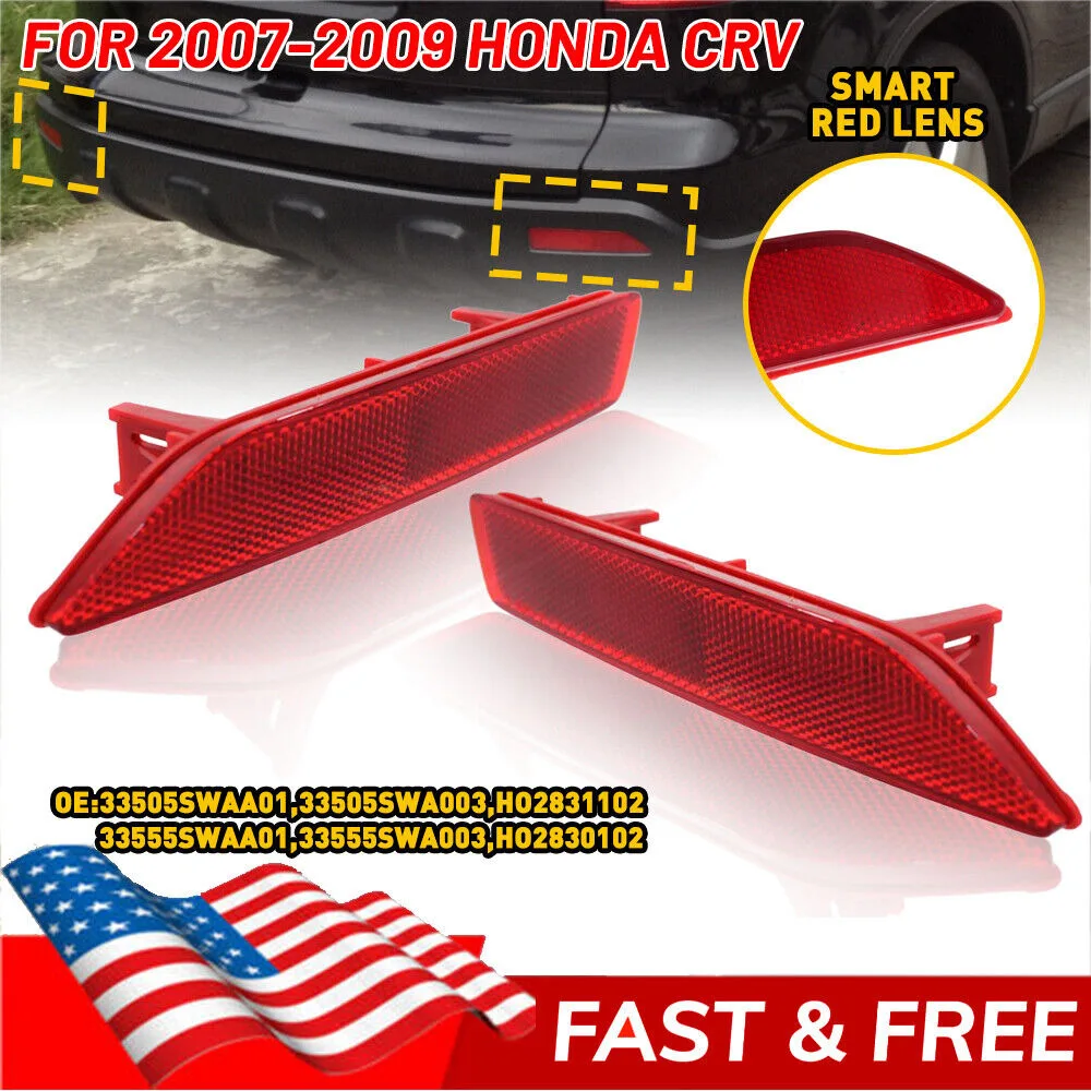 For 2007-2009 Honda CRV Rear Bumper Reflector Side Marker Light Cover Left/Right