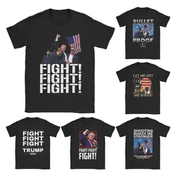 Donald Trump FIGHT FIGHT FIGHT T-Shirts Men USA Leisure Pure Cotton Tees O Neck Short Sleeve T Shirt Gift Idea Clothes