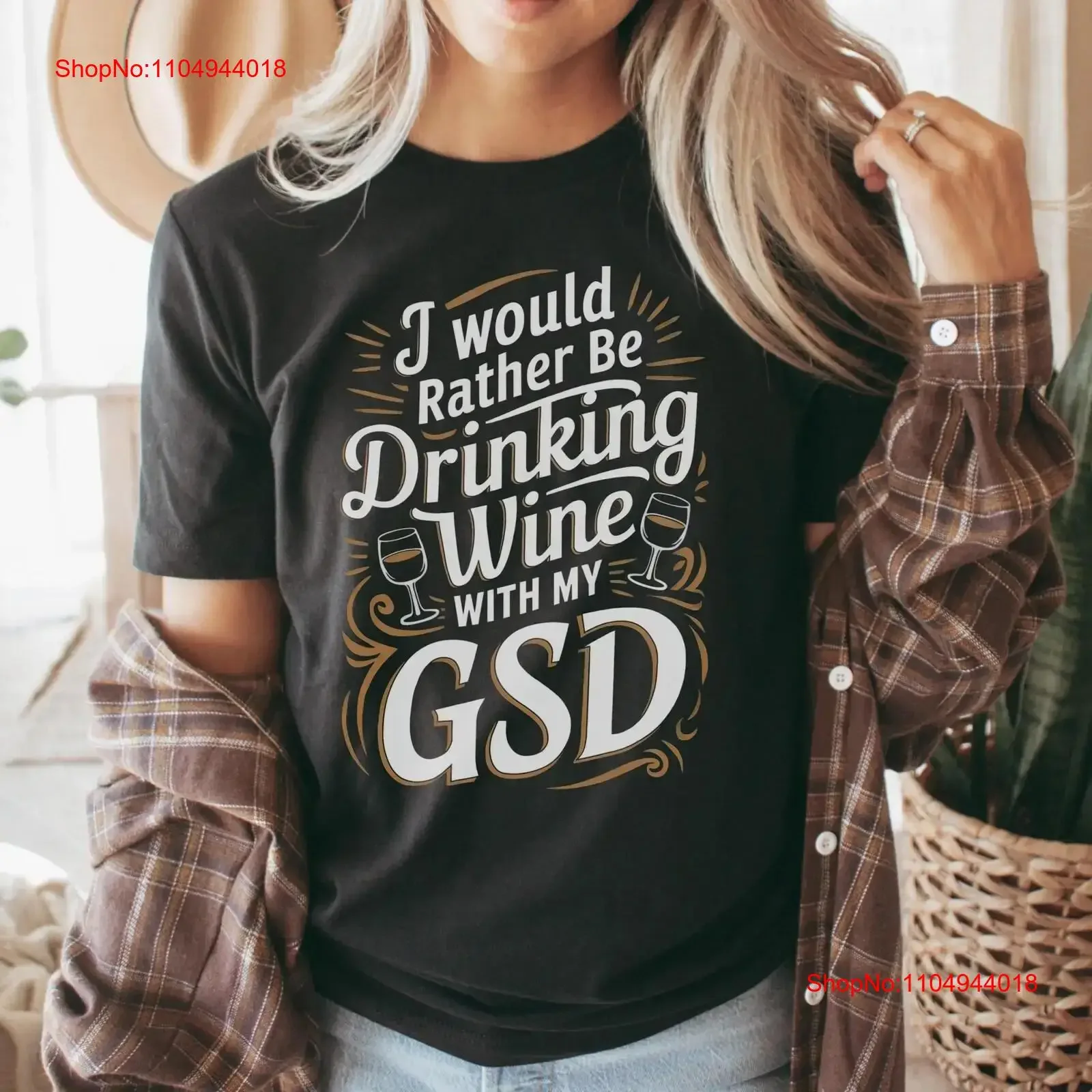 Camiseta de pastor alemán para mujer, GSD, mamá bebiendo vino con mis perros y divertida mamá amante, ropa de calle informal lavada vintage