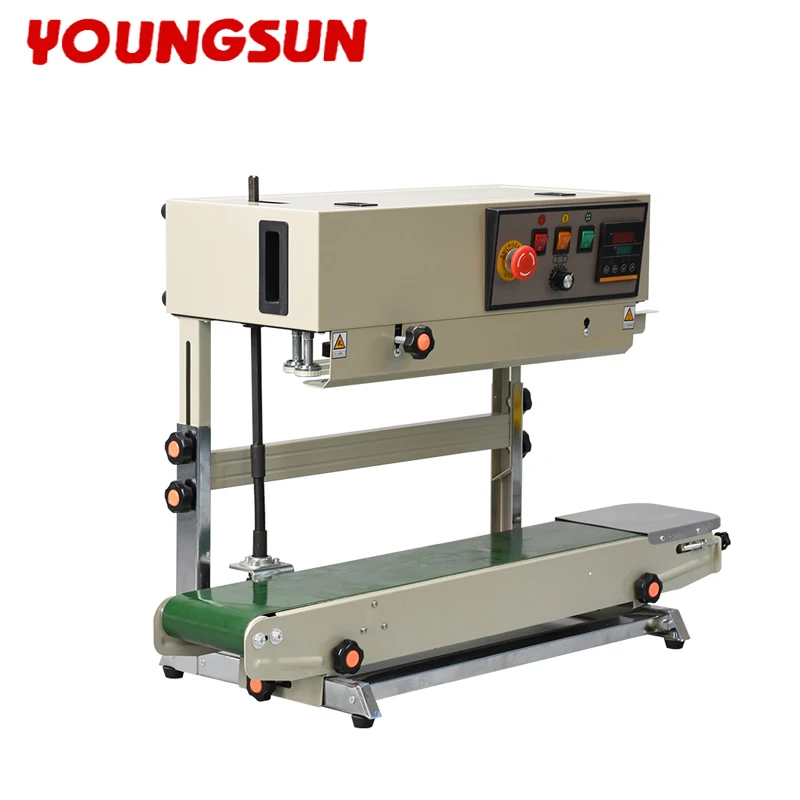 young sun Hot Sale Heat Band Sealer Continuous Stand Type Plastic Bag Sealer Machine Packing Vertical Sealing Machine