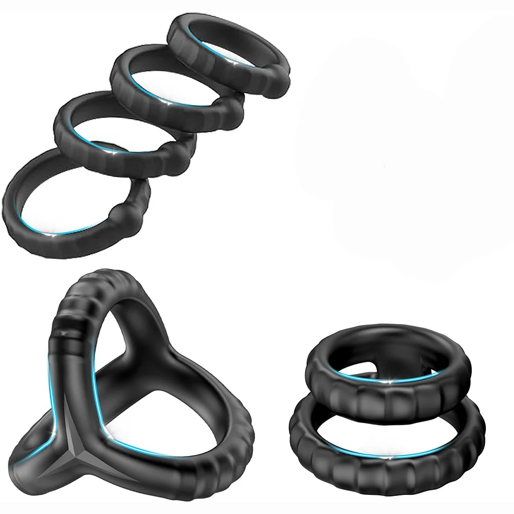 

Silicone Penis Rings Set, 6 Different Sizes Cock Rings for Erection Enhancing, Long Lasting Stronger Men Sex Toy