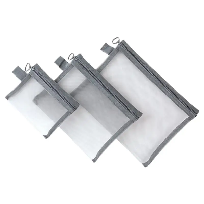 Bolsa de cosméticos de malla para mujer, bolsa de almacenamiento de viaje para maquillaje, organizador, bolsa de maquillaje para mujer, estuche de belleza portátil pequeño y grande