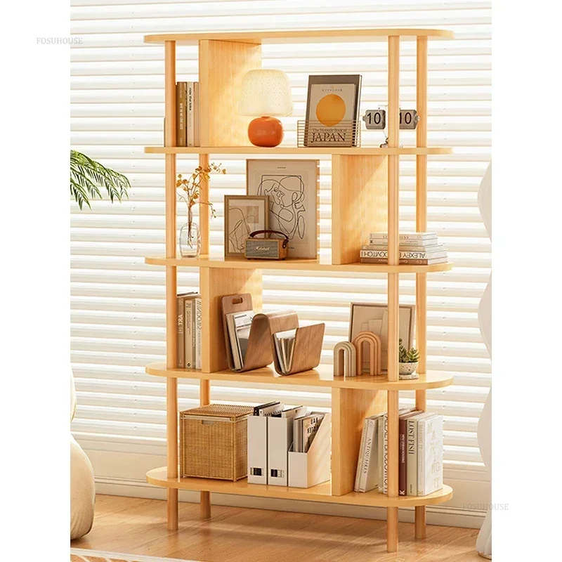 Modern Density Board Bookcase for Study Room Multi-layer Storage Floor Book Shelf Creative Household Bookcases for Living Room G