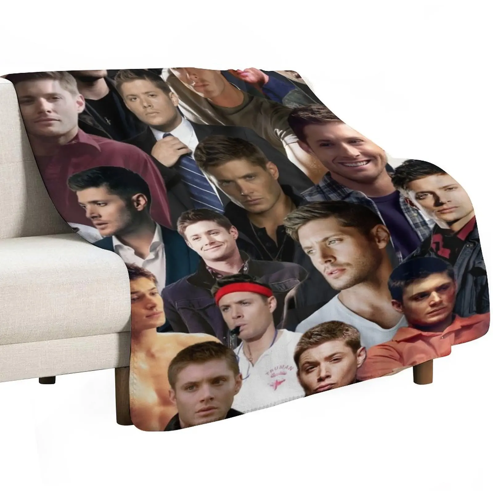 Dean Winchester Collage Throw Blanket Cozy Light Blanket for Travel Camping Picnic