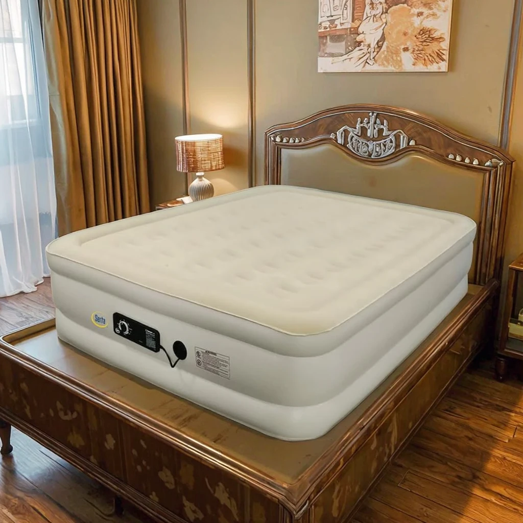 Przenośny, składany materac dmuchany z pompką o nowoczesnym designie do domowego szpitala lub domu na kempingu oraz dostępu dla gości