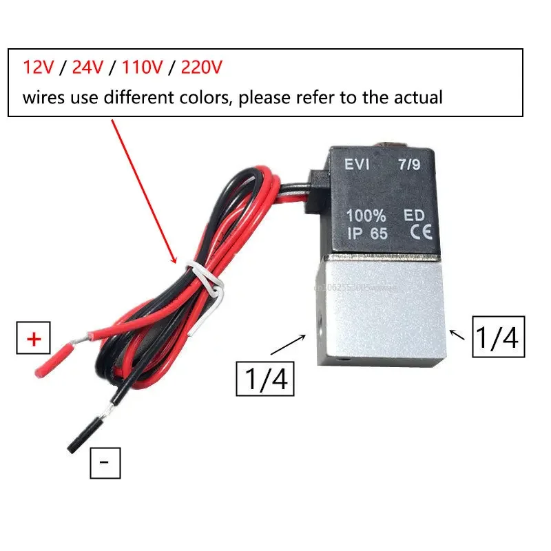 Pneumatic Solenoid Valve 2V025-1/4 2 Way Normally Closed DC12V DC24V AC110V AC220V Position Air Directional Control Gas Magnetic