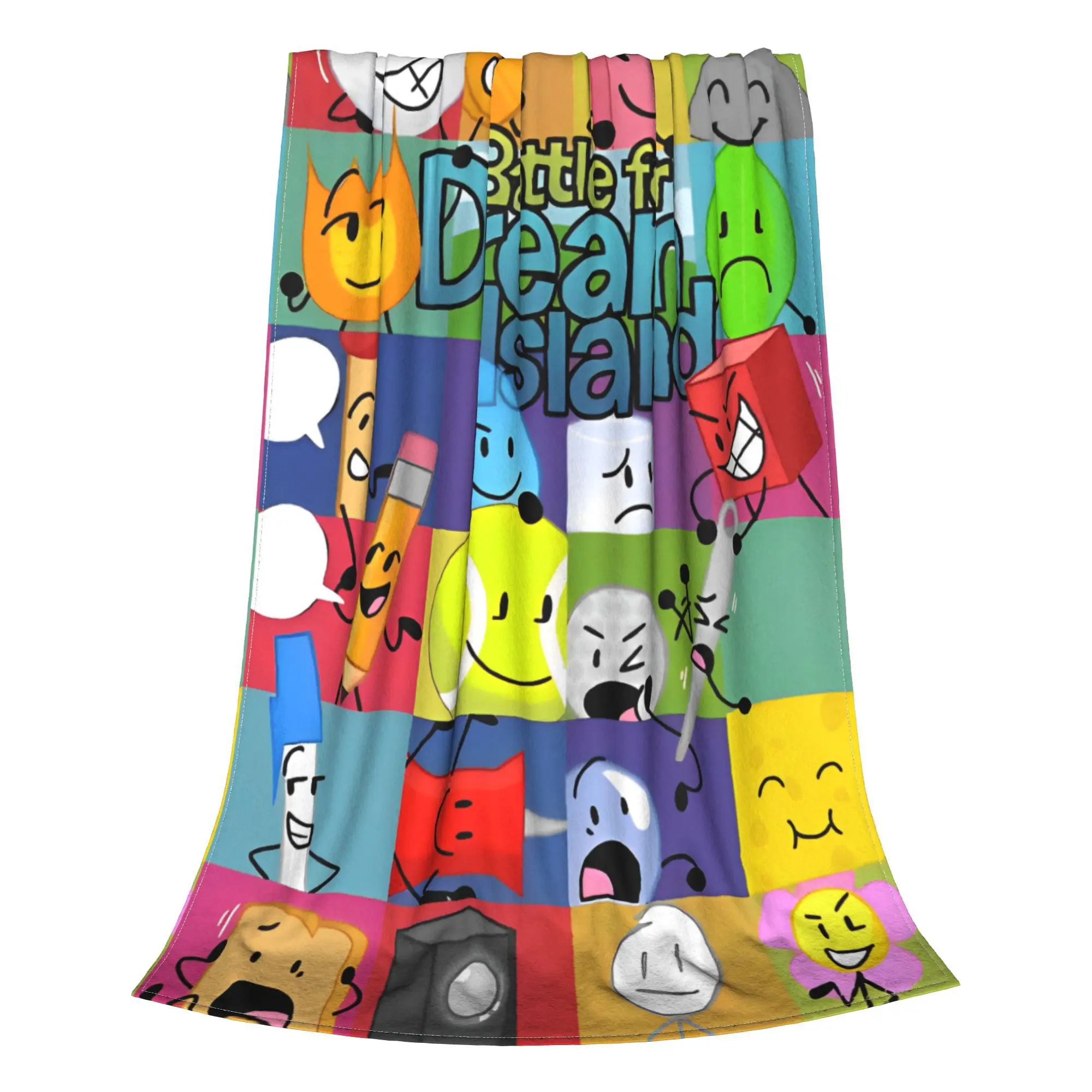 BFDI 무기 광기 만화 담요 꿈의 섬 양털에 대한 전투 참신 따뜻한 던지기 담요 침구 라운지 장식