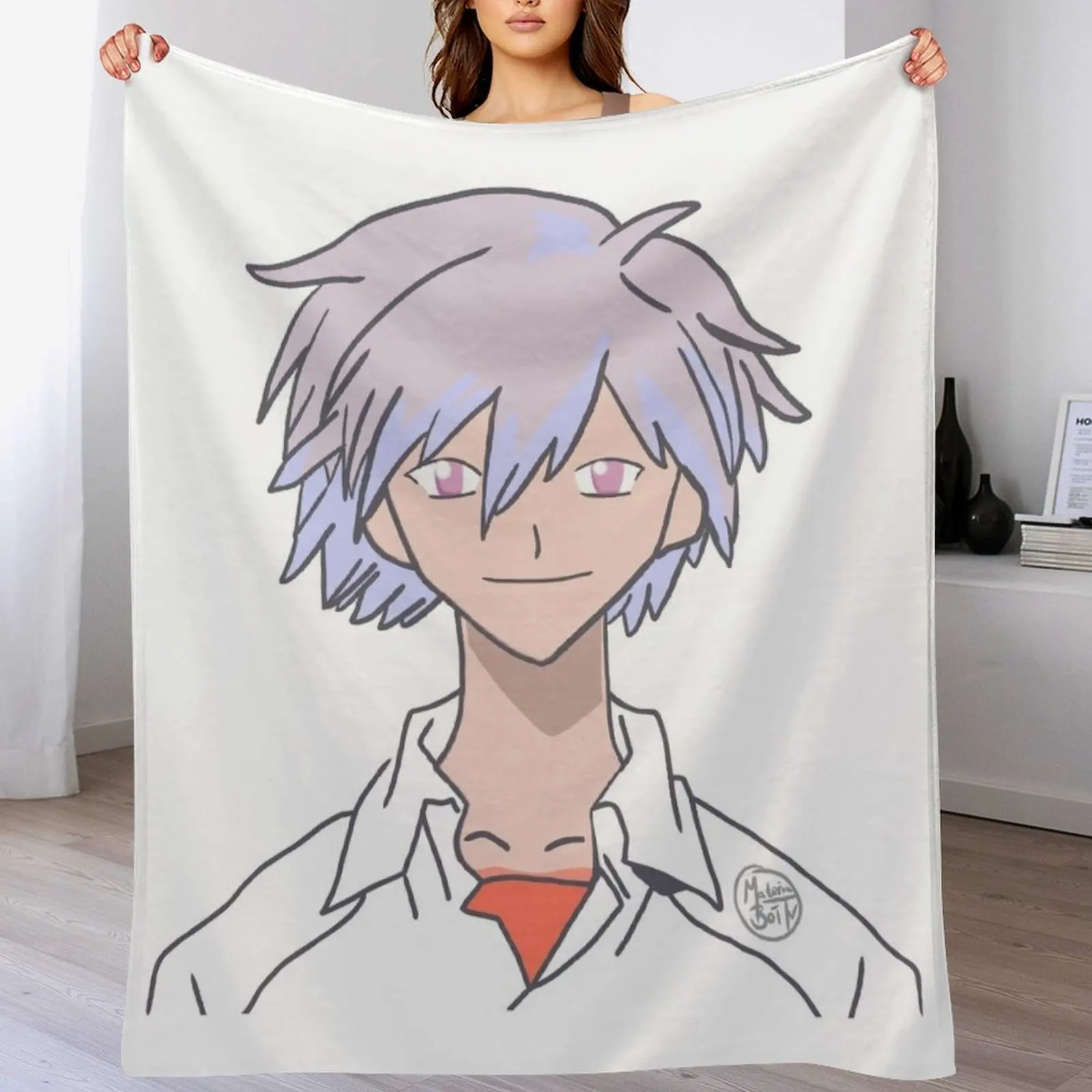 Kaworu Evangelion Throw Blanket Loose For Baby Sofa Quilt Blankets