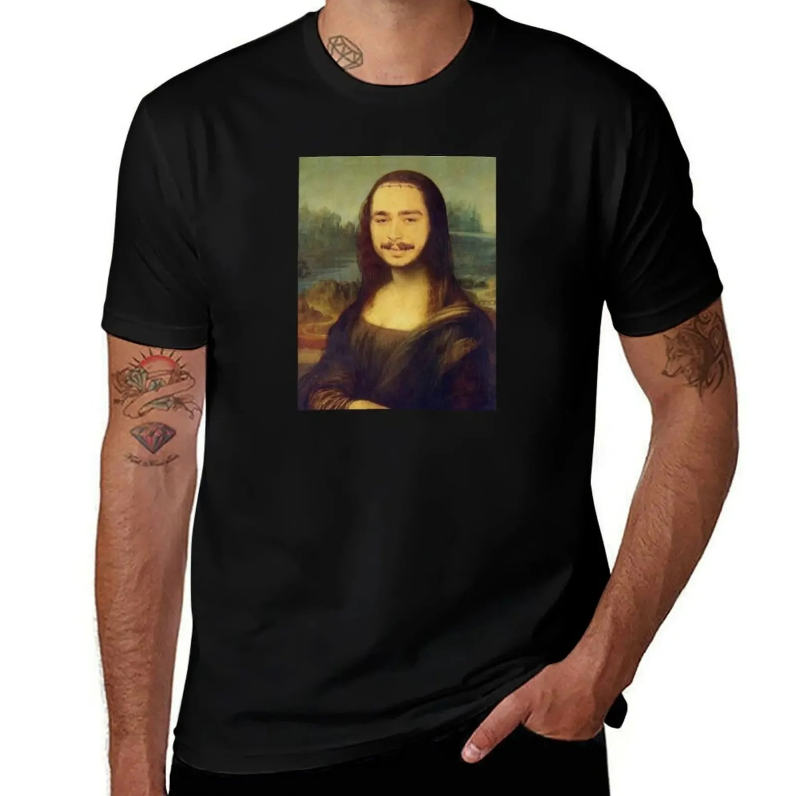 Post Malonalisa - Funny Mona Lisa mash up T-Shirt aesthetic clothes graphics customizeds Men's t-shirt