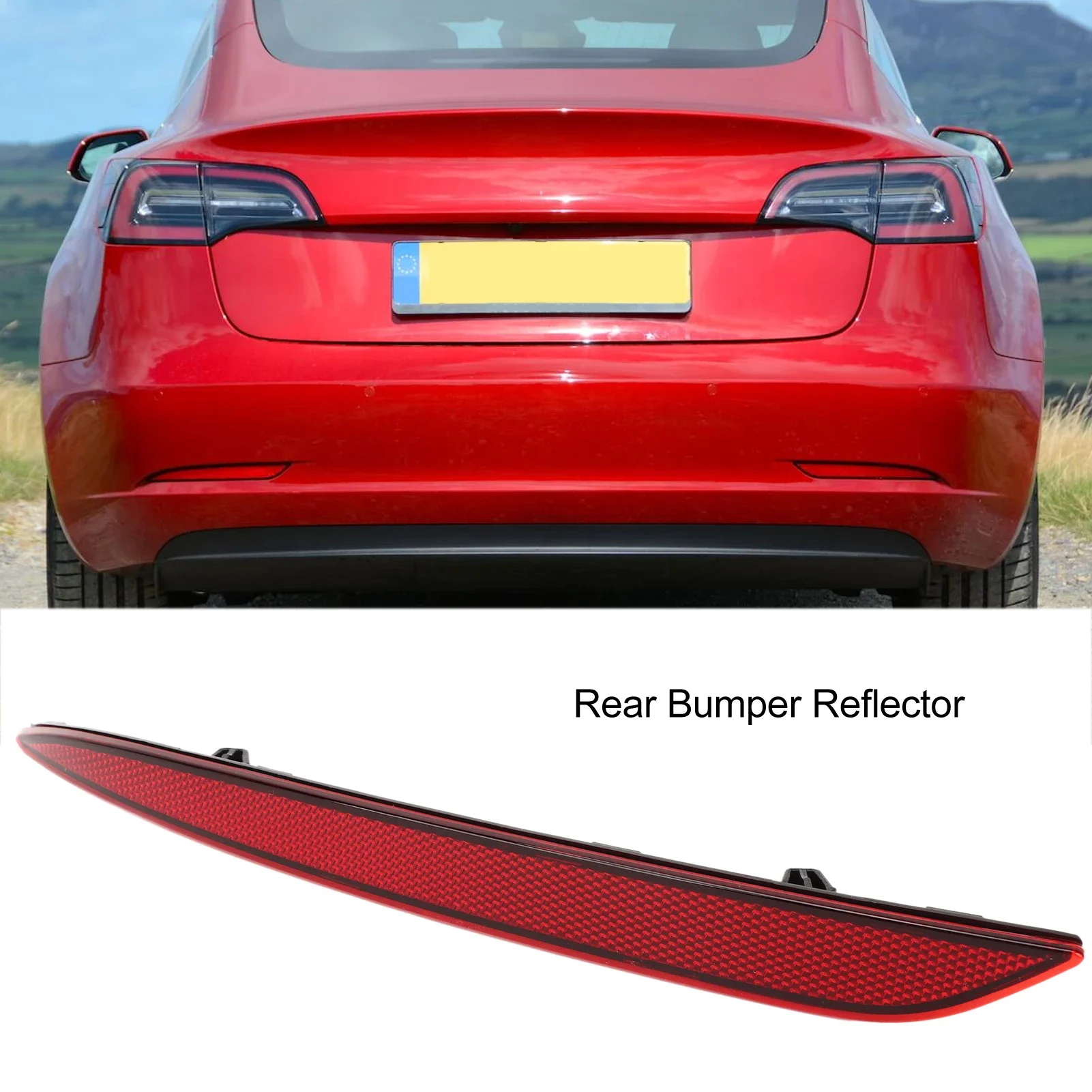 Rear Bumper Reflector Red Lens Car Tail Reflector Light Replacement For Tesla Model 3 2017 To 2023 Left OE: 1077407 00 F