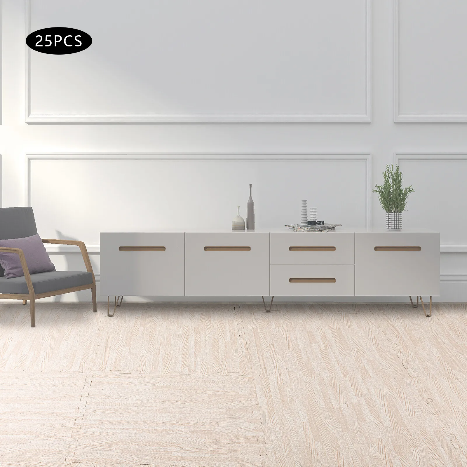 5 قطعة الخشب الأبيض الحبوب إيفا رغوة لغرفة المعيشة غرفة نوم الصالة الرياضية المتشابكة بلاط الأرضيات لينة عدم الانزلاق واقية حصيرة