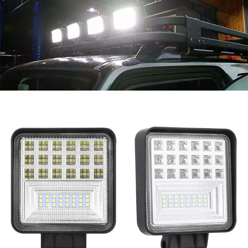 Imagem -02 - Lâmpada de Trabalho Quadrada Impermeável Led com Abertura Farol Auxiliar para Veículo Off-road 936v 6000k 8000lm 126w