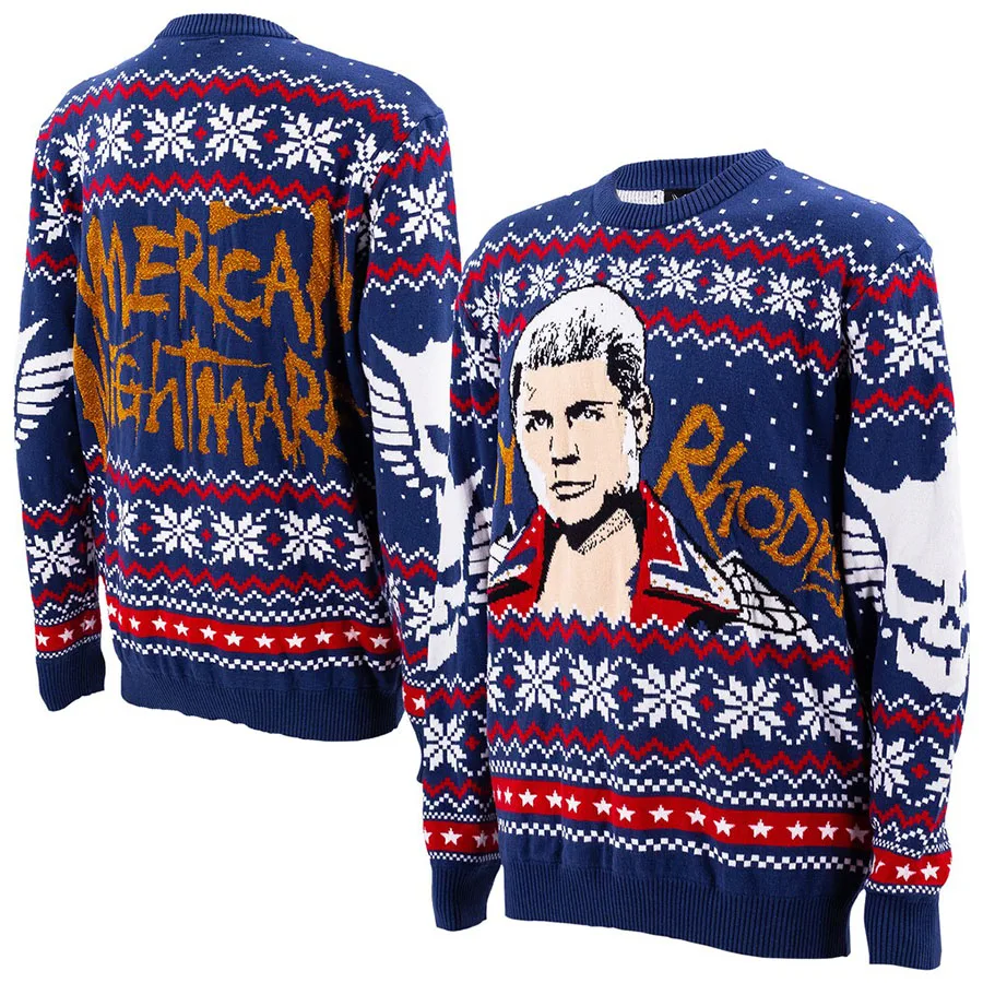 Men's Black Cody Rhodes Ugly Sweater Simple Fashion Pattern Different Soft And Close Fitting Suitable For Christmas Parties
