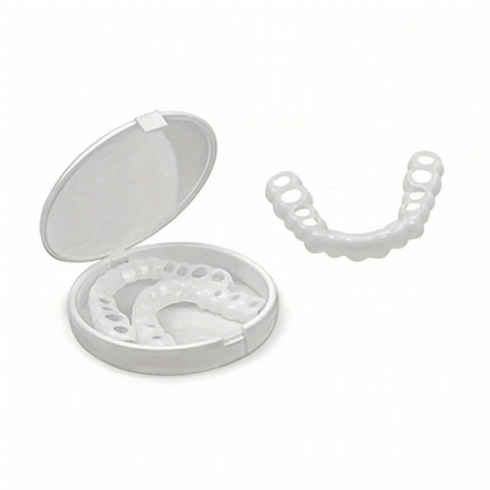 2 Pieces Oral Appliance Trays with Storage Case Translucent Cosmetic Mouthpieces Curved Oral Appliance Trays with Travel Cases