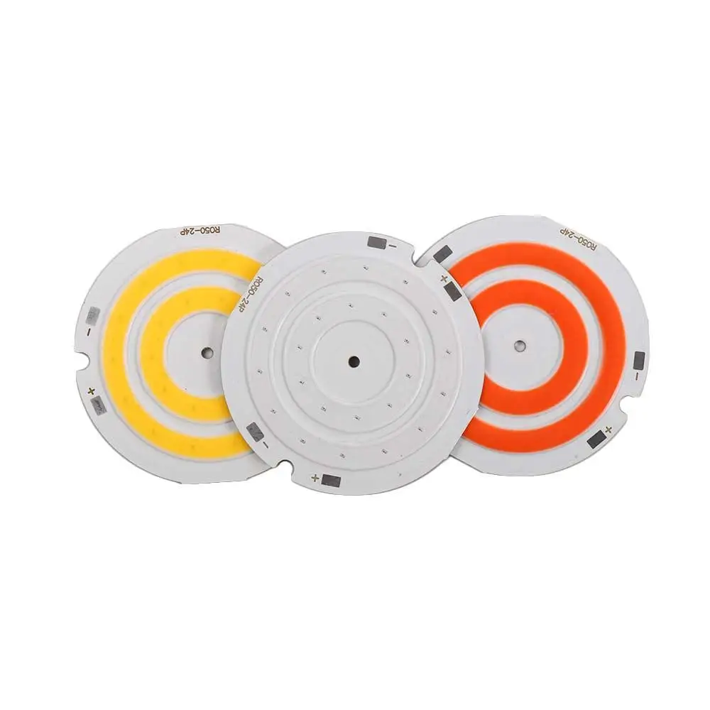 Diâmetro 2w quente/frio/vermelho/azul luz diy lâmpada anel duplo cob circular led placa de luz componentes iluminação cob iluminação chip