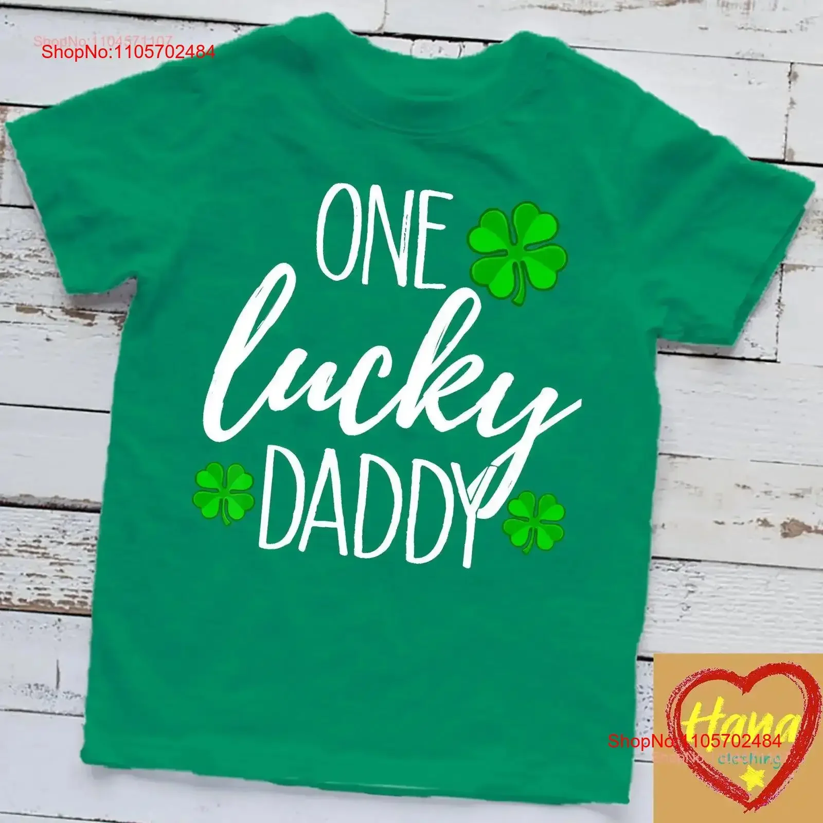 One Lucky Dad Matching St Patricks Day T Shirt vintage Washed Soft streetwear designer clothes Slightly homme Breathable Casual