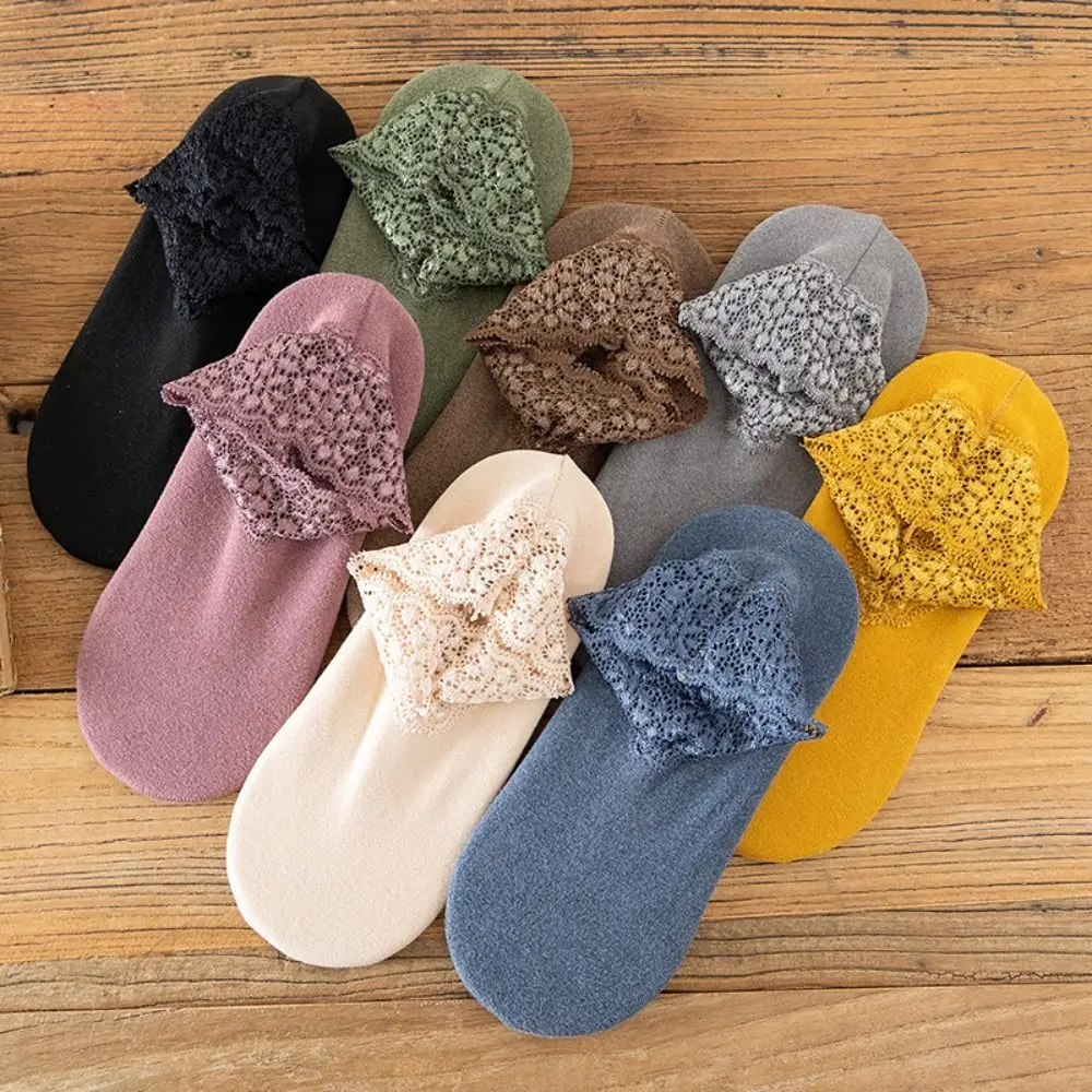 

10Pairs Fashion Solid Color Winter Floor Shoes Non-slip Female Warm Socks Hosiery Indoor Home Slippers Student