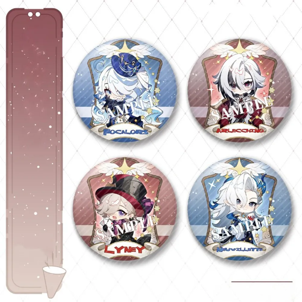 เกม Genshin ใหม่เลเซอร์เข็มกลัด Clorinde Arlecchino Sigewinne II Dottore น่ารักการ์ตูนอะนิเมะ Pin คอสเพลย์เกมอุปกรณ์เสริมของขวัญ