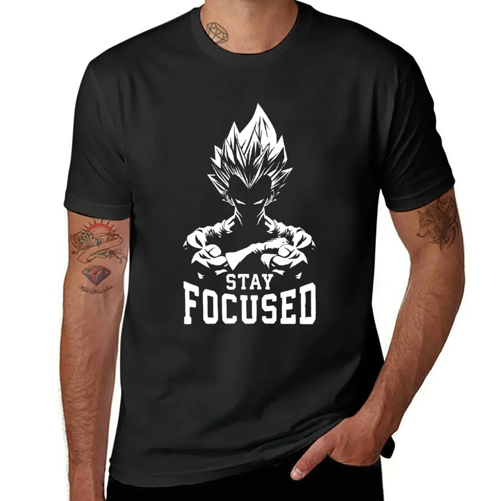 

Stay Focused - Anime Workout T-Shirt basketball graphic tees customs mens plain t shirts