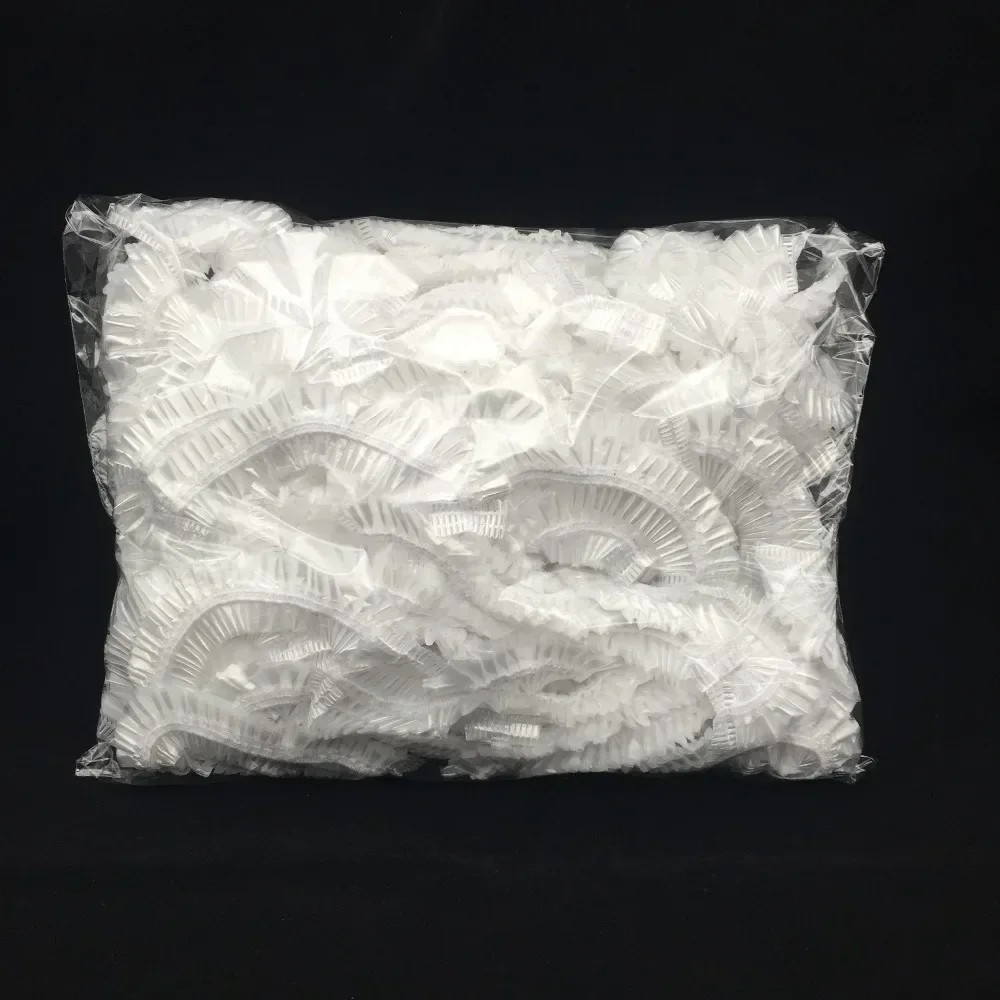 Haarfärbe-Einweg-Duschhauben 100 Stück/Set, wasserdichte Kopfbedeckung aus Kunststoff, rosa, für Spa, Salon, Hotel, Damen, elastische Haarkappe, Badezimmer – Detail 13