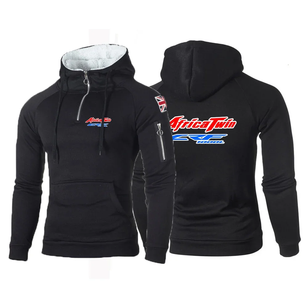 Africa Twin Crf 1000 L Crf1000 Men Solid Color Outdoor Sports Hooded Pullover Printing Fitness Hoodie Running Tops