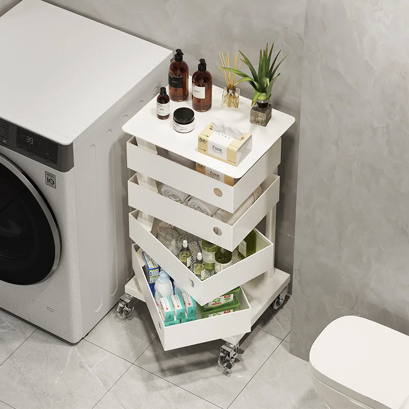 

Household bathroom rack Multi-layer storage rack Toilet rotatable shelf Floor-to-ceiling storage rack