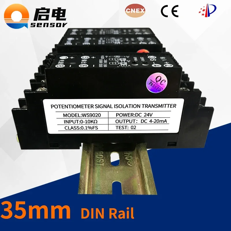 Potentiometer Signal Isolation Transmitter Conversion Current Analog Module Slip Wire Resistance 0-50k to 4-20ma