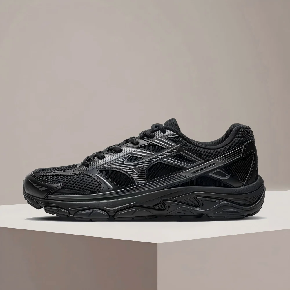 Mizuno NEX Unisex Black Low-Top Casual Runners – Breathable Mesh Upper, Lightweight Cushioning & Durable Build D1GH262402