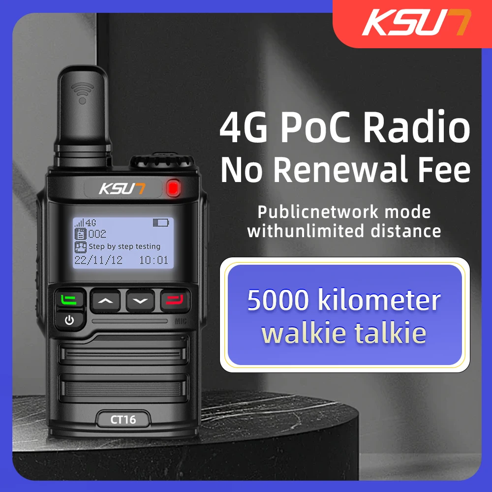 

2PCS 4G PoC Walkie Talkie Long Range Two Way Radio with Pre-paid SIM Card Professional Handheld Transceiver for Outdoor Security