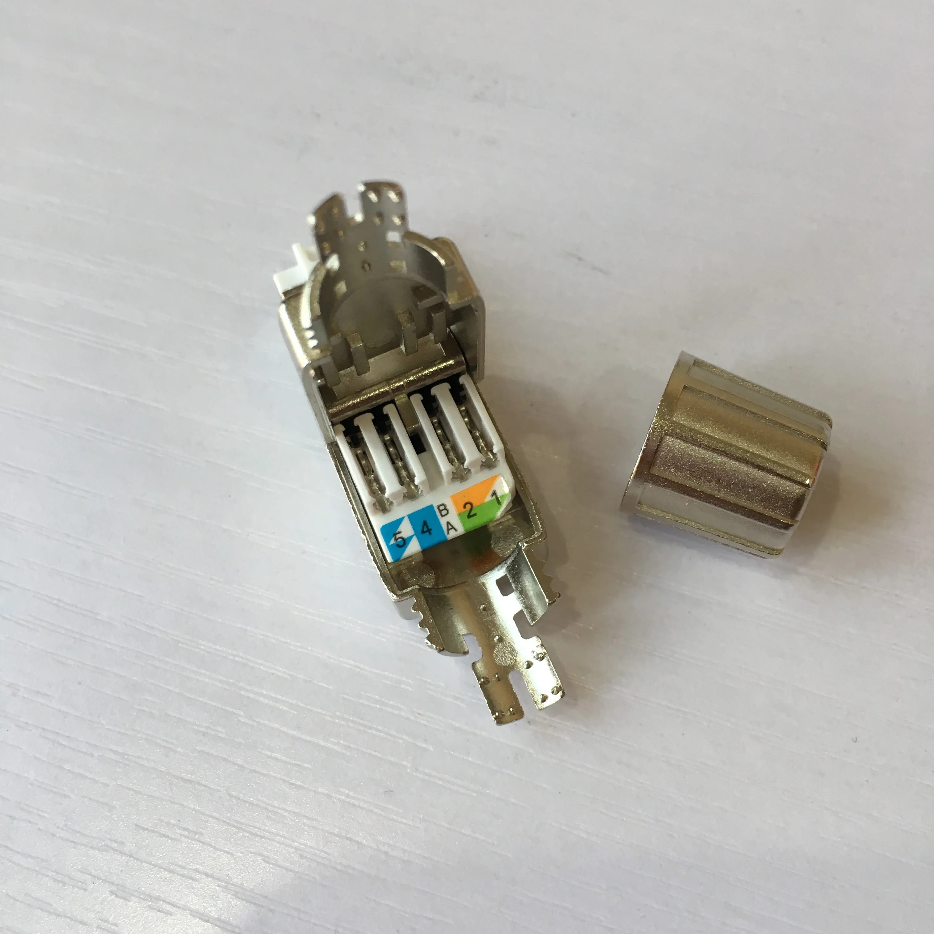 LAN Cable Tool-Free Assembly RJ-45 Cat 7 Connector Modular Plug, STP Cat7 Metals Shielding