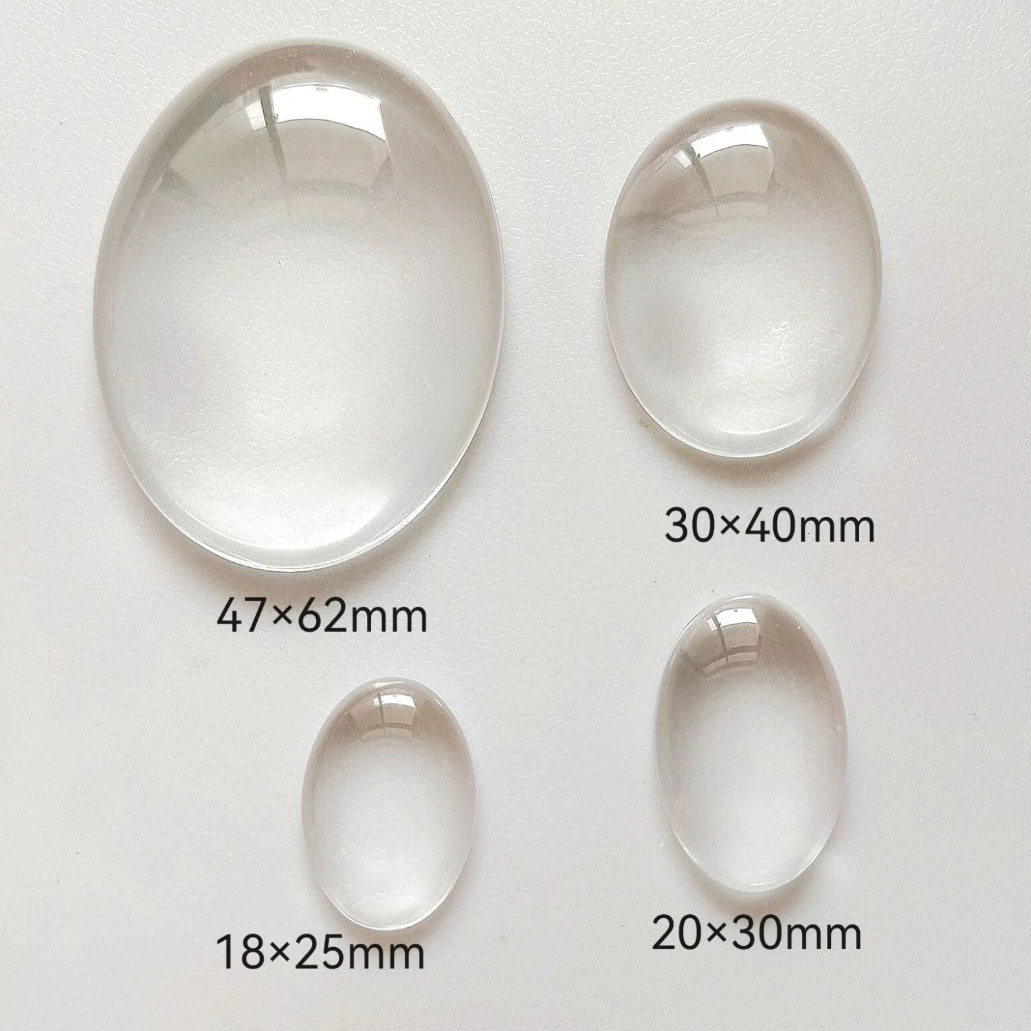 1pack Oval Clear Glass Cabochon Flatback 8x10/10x14/13x18mm Crystal Cabochons Transparent Glass Cameo for DIY Jewelry Making