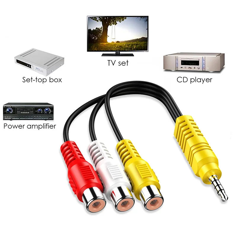 ForTCL Dedicated 3.5mm Jack Plug RCA Cable 3.5 Aux Male To 3 RCA Female Adapter Mini Aux Stereo Audio Video AV Adapter Cables image 4