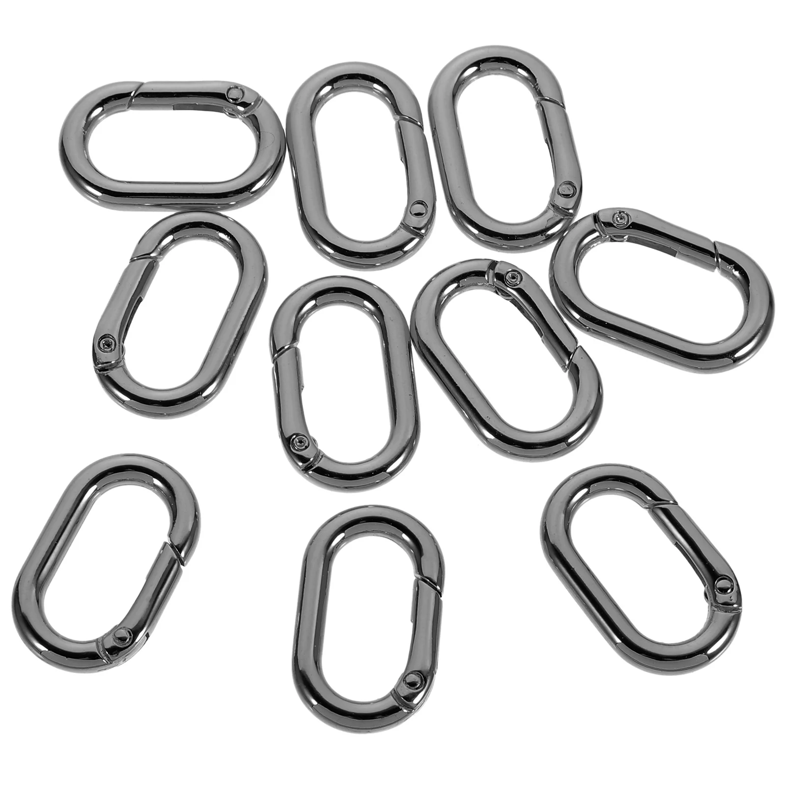 

10pcs Spring Clasps Metal Oval Snap Clip Hook For Bag Purse Keyring Diy Jewelry Craft Outdoor Replacement Parts