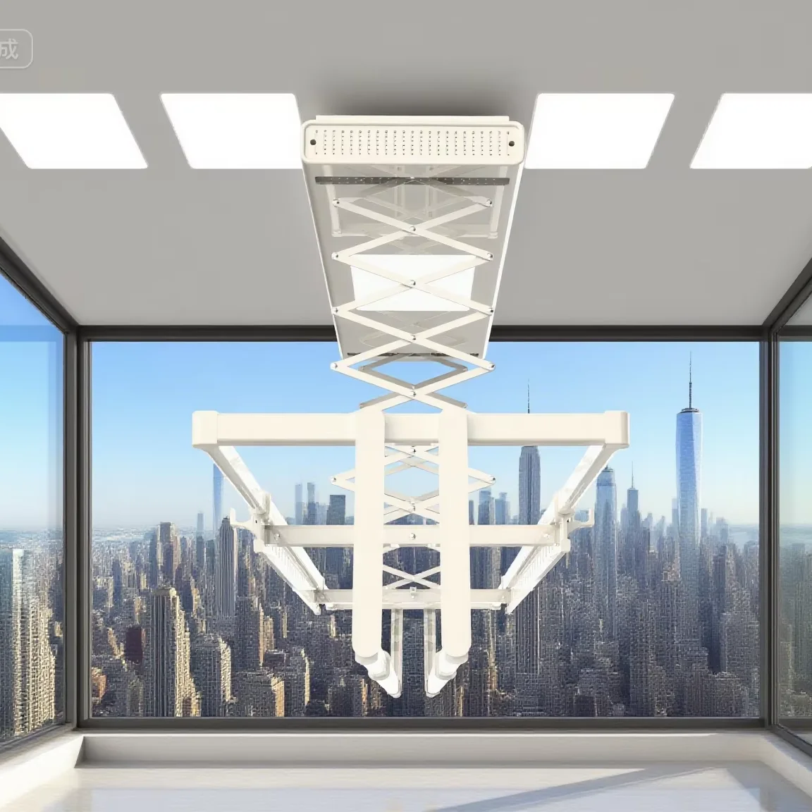 Elektryczny suszarka do ubrań z regulacją wysokości i oświetleniem LED, inteligentna elektroniczna suszarka do użytku wewnątrz pomieszczeń, idealna do łatwego użytkowania na balkonie.