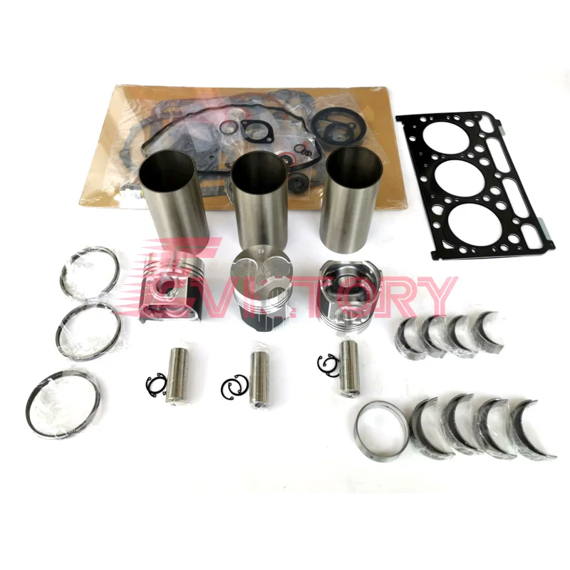 For Kubota D1503 Repair Kit Piston Ring Cylinder Liner Bearing Gasket Kit Tractor Excavator Parts