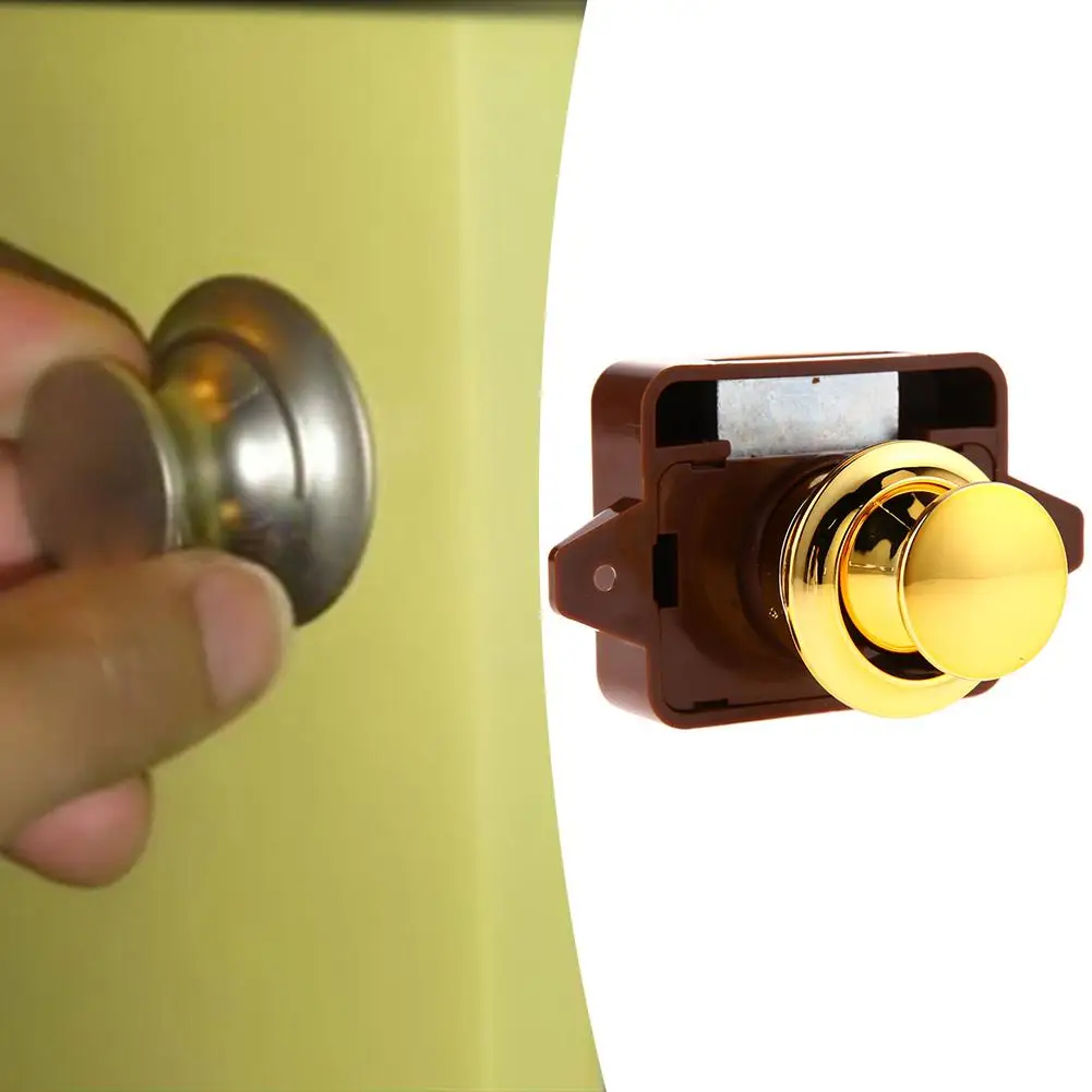 Push Button Latch Zinc Alloy Cabinet Door Catch Lock Camper Car Push Lock for RV Yachts