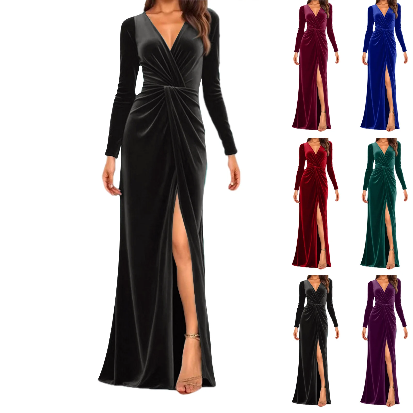 New High Collar Loose Long Sleeve Suede Dress with Pockets And Tassel Detail Mid Length A- Line Silhouette Street Style