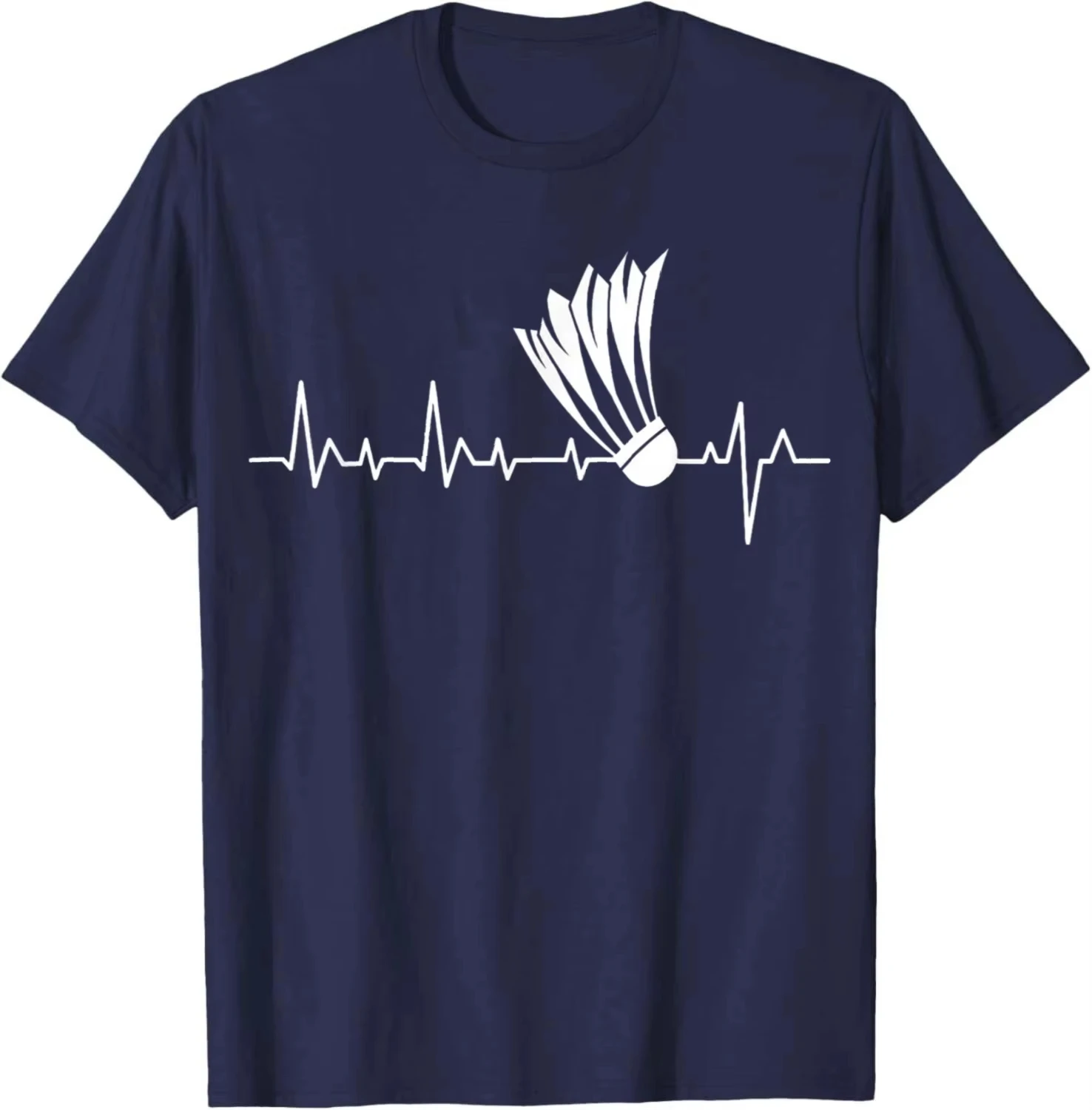 Shuttlecock Heartbeat Graphic Tee Unisex Badminton Player Birdie Sports Lover Breathable Comfortable Streetwear Tops