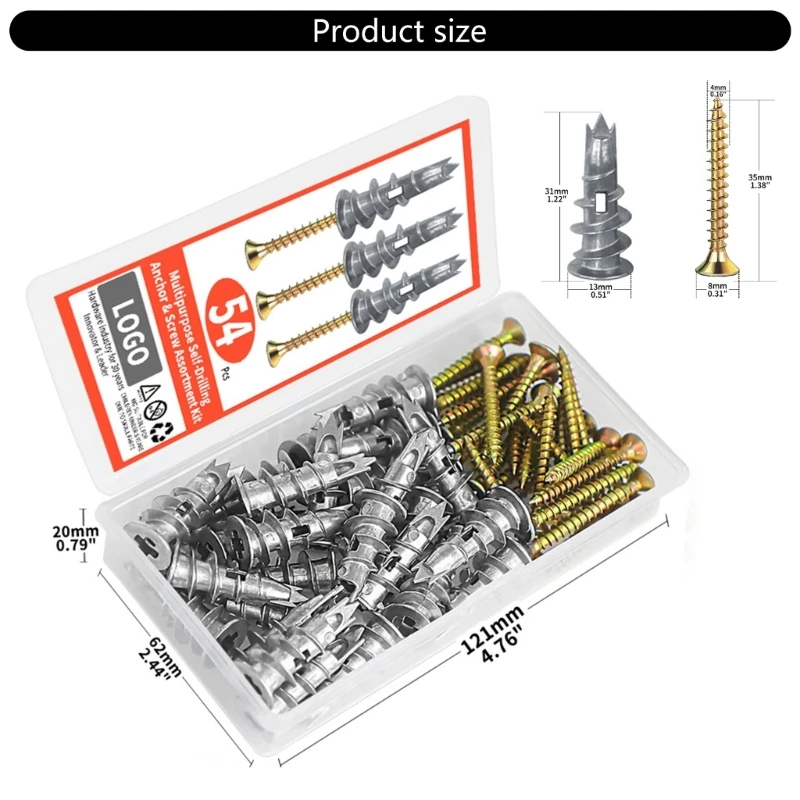 Quick Install Screws Completes Hanging Screws set Multifunction Wall Anchors Metal Expansion Screws set