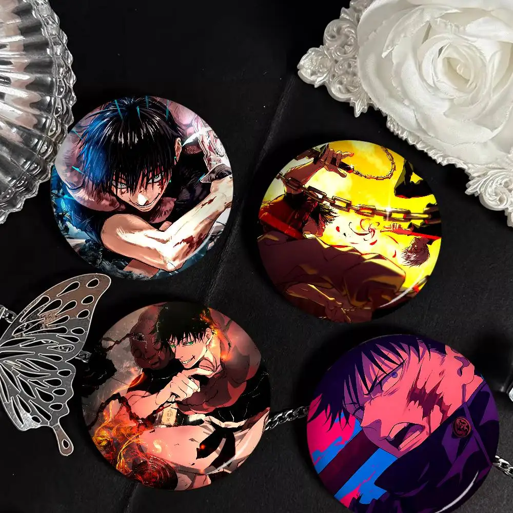 Anime Toji Fushiguro Round Button Pins Slogan Creative Brooches Backpack Clothes Decoration Fashion Cartoon Jewelry Gifts
